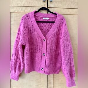 Lush Fuchsia Knit Women's Cardigan